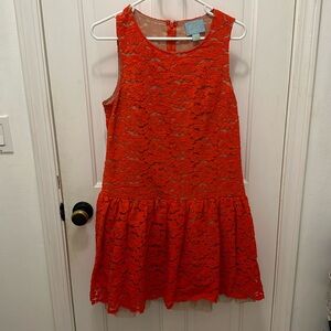 Adorable CeCe orange lace dress. Size 8